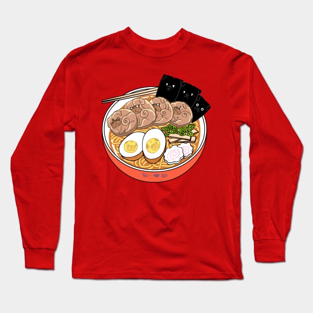 RAMEN PUGS Long Sleeve T-Shirt by huebucket